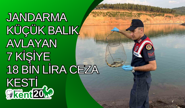 Jandarma küçük balık avlayan 7 kişiye 18 bin lira ceza kesti