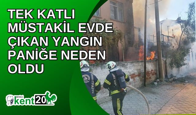 Tek katlı müstakil evde çıkan yangın paniğe neden oldu