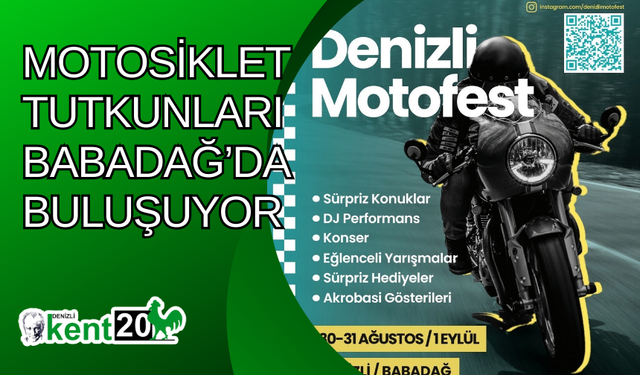 Motosiklet tutkunları Babadağ’da buluşuyor