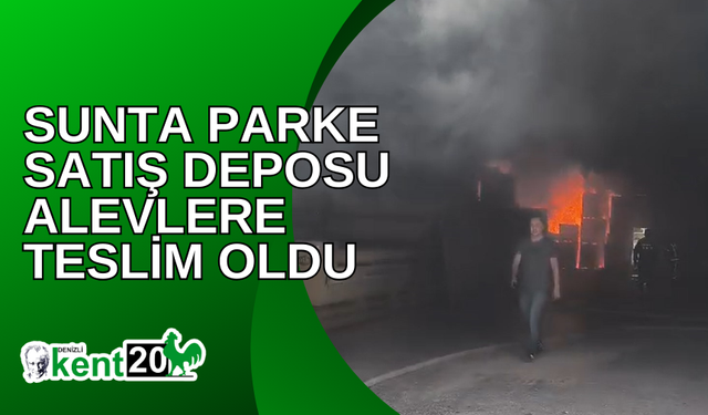 Sunta parke satış deposu alevlere teslim oldu