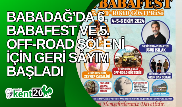 Babadağ’da 6. Babafest ve 5. Off-Road Şöleni için geri sayım başladı