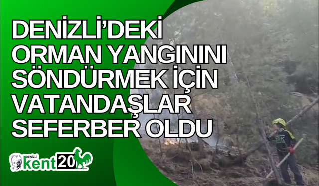 Denizli’deki orman yangınını söndürmek için vatandaşlar seferber oldu