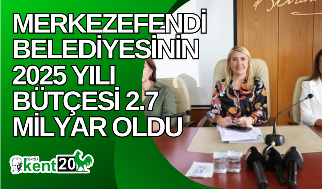 Merkezefendi Belediyesinin 2025 yılı bütçesi 2.7 milyon oldu