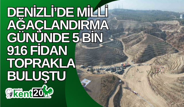 Denizli’de Milli Ağaçlandırma Gününde 5 bin 916 fidan toprakla buluştu