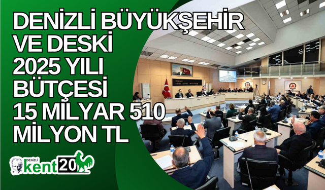 Denizli Büyükşehir ve DESKİ 2025 yılı bütçesi 15 milyar 510 milyon TL