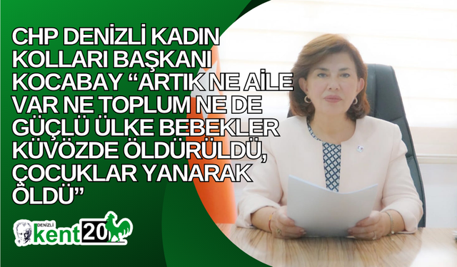 CHP  Kadın Kolları Başkanı Kocabay “Artık Ne Aile Var Ne Toplum Ne De Güçlü Ülke Bebekler Küvözde Öldürüldü"