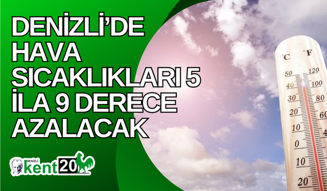 Denizli’de hava sıcaklıkları 5 ila 9 derece azalacak