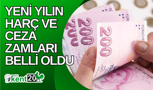 YENİ YILIN HARÇ VE CEZA ZAMLARI BELLİ OLDU