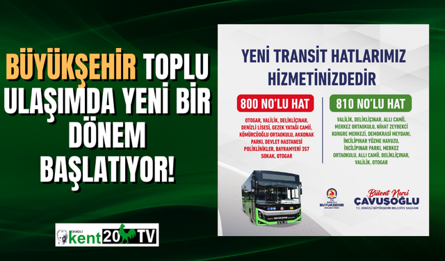 Denizli’de toplu ulaşımda yeni dönem