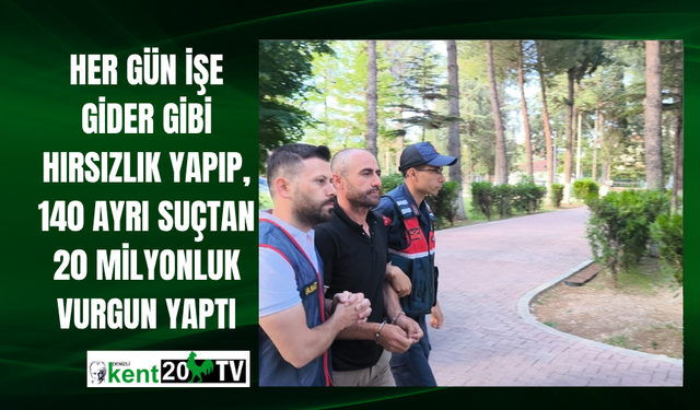 Her gün işe gider gibi hırsızlık yapıp, 140 ayrı suçtan 20 milyonluk vurgun yaptı