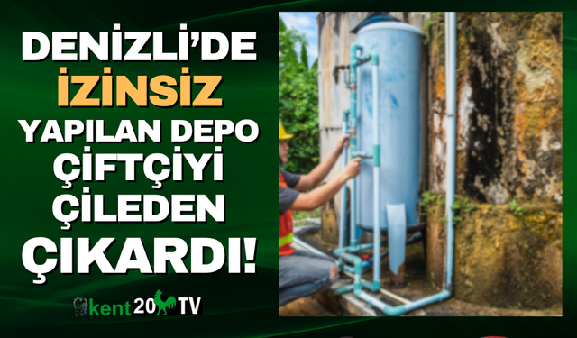 Bahçesiden geçen izinsiz boru çiftçiyiçileden çıkardı!