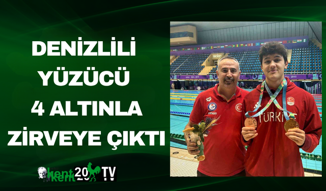 “Denizlili Yüzücü 4 Altınla Zirveye Çıktı”