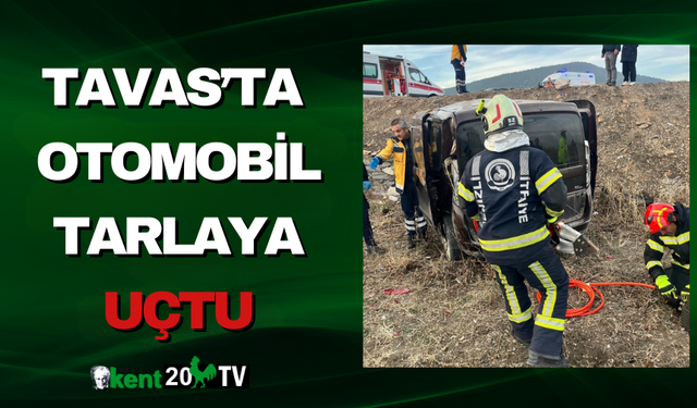 Tavas’ta Otomobil Tarlaya Uçtu