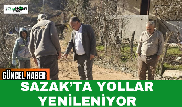 Sazak’ta Yollar Yenileniyor