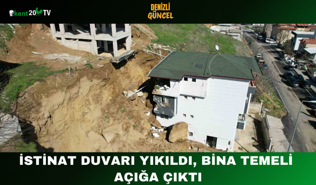 İstinat Duvarı Yıkıldı, Bina Temeli Açığa Çıktı