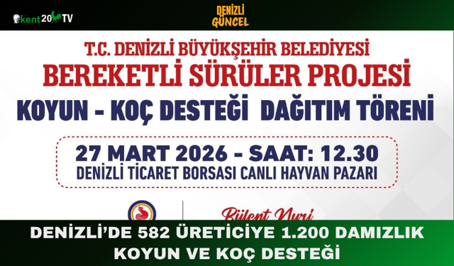 Denizli’de 582 Üreticiye 1.200 Damızlık Koyun ve Koç Desteği