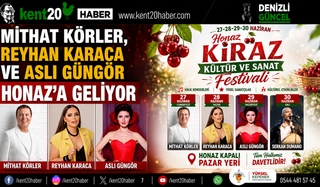 MİTHAT KÖRLER, REYHAN KARACA VE ASLI GÜNGÖR HONAZ’A GELİYOR
