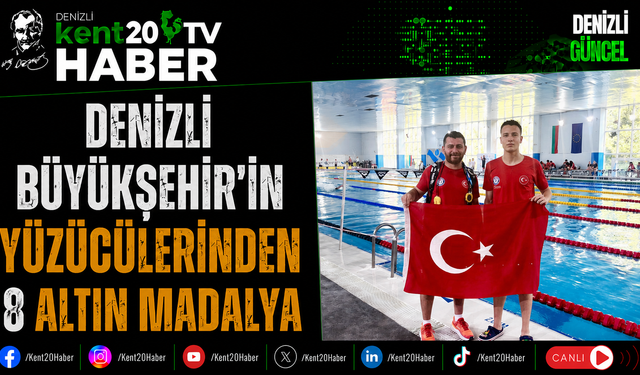 Denizli Büyükşehir'in Yüzücülerinden 8 Altın Madalya