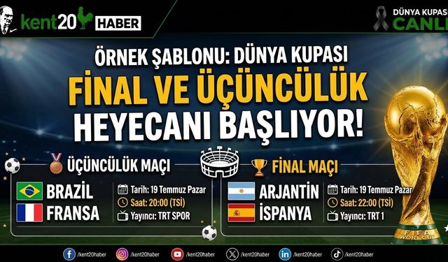 DÜNYA KUPASI'NDA BÜYÜK FİNAL VE ÜÇÜNCÜLÜK HEYECANI!