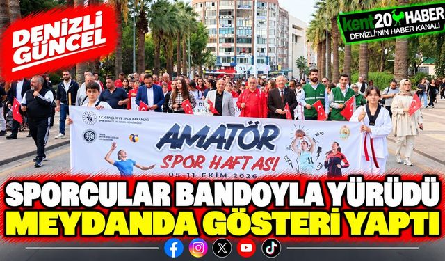 Sporcular bandoyla yürüdü, meydanda gösteri yaptı