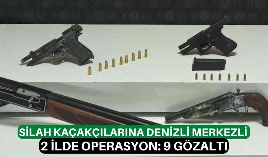 Silah kaçakçılarına Denizli merkezli 2 ilde operasyon: 9 gözaltı