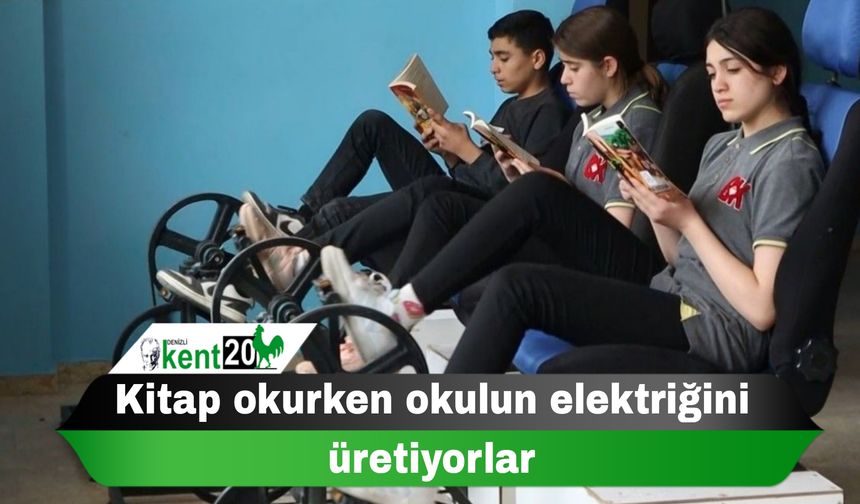 Kitap okurken okulun elektriğini üretiyorlar