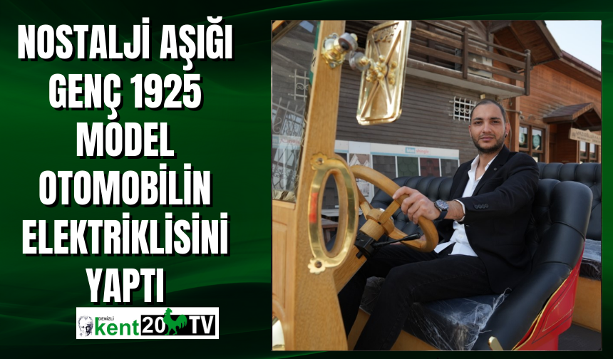 Nostalji aşığı genç 1925 model otomobilin elektriklisini yaptı