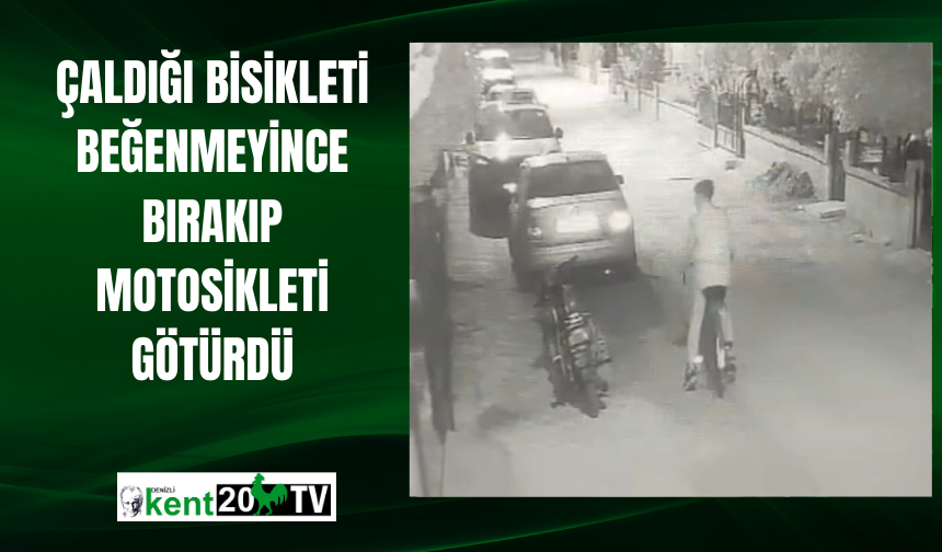 Çaldığı bisikleti beğenmeyince bırakıp motosikleti götürdü