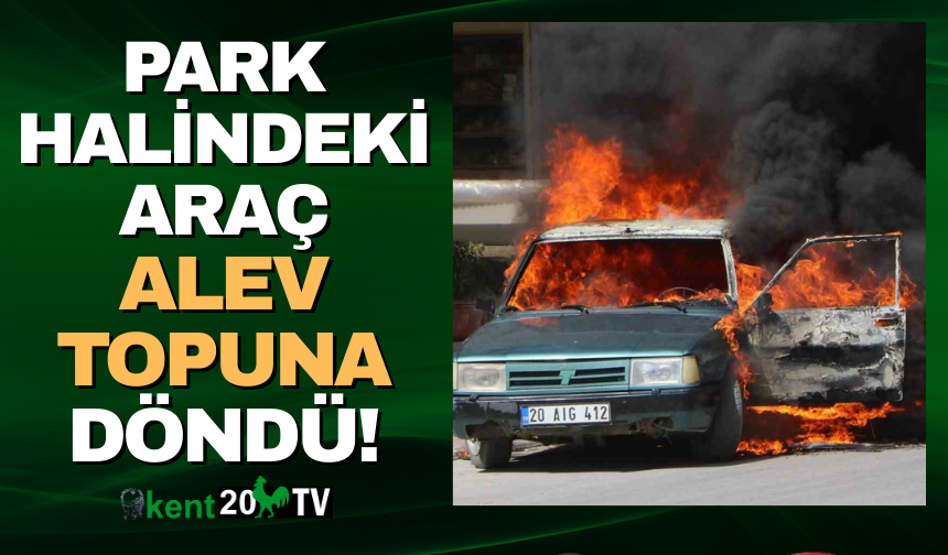 Park halindeki araç alevlere teslim oldu!