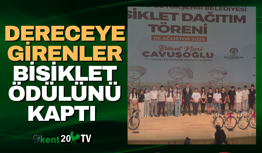 DERECEYE GİRENLER BİSİKLET ÖDÜLÜNÜ KAPTI