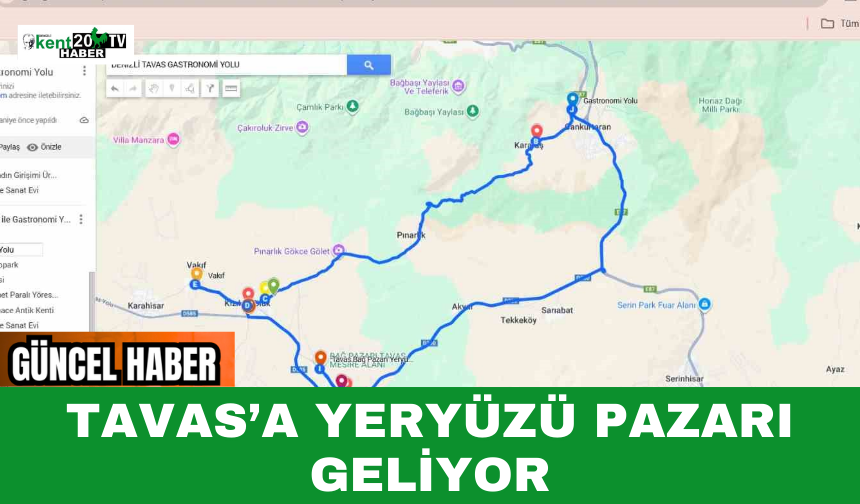 Tavas’a Yeryüzü Pazarı Geliyor