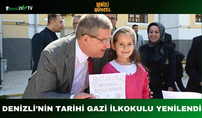 Denizli’nin Tarihi Gazi İlkokulu Yenilendi