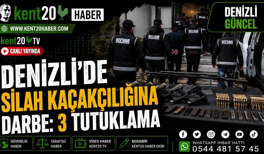 Denizli’de Silah Kaçakçılığı Operasyonunda 3 Tutuklama
