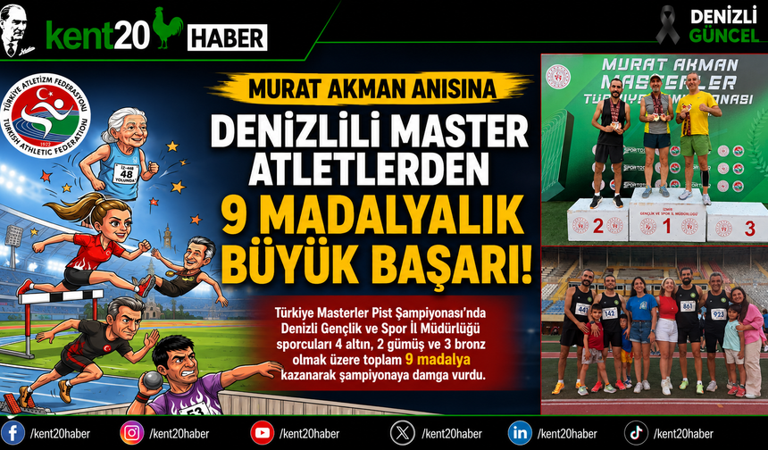 Denizlili Master Atletlerden 9 Madalyalık Büyük Başarı