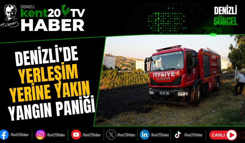Denizli'de Yerleşim Yerine Yakın Yangın Paniği