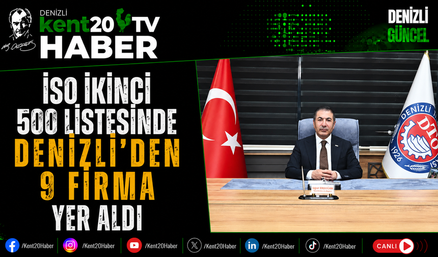 İSO İkinci 500 Listesinde Denizli'den 9 Firma Yer Aldı