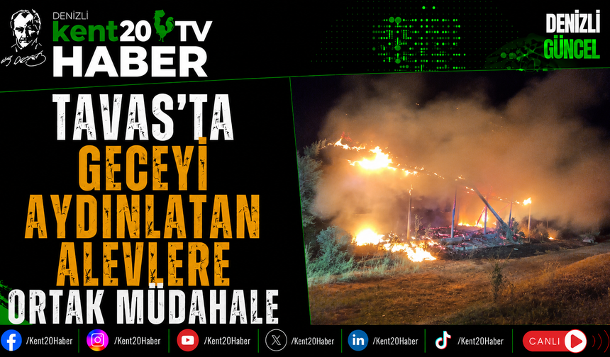 Tavas'ta Geceyi Aydınlatan Alevlere Ortak Müdahale