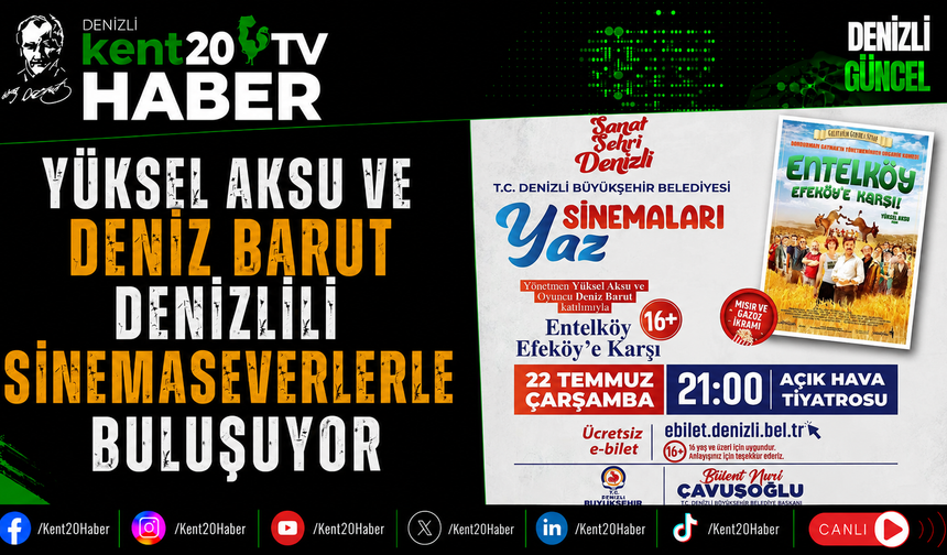 Yüksel Aksu ve Deniz Barut Denizlili Sinemaseverlerle Buluşuyor