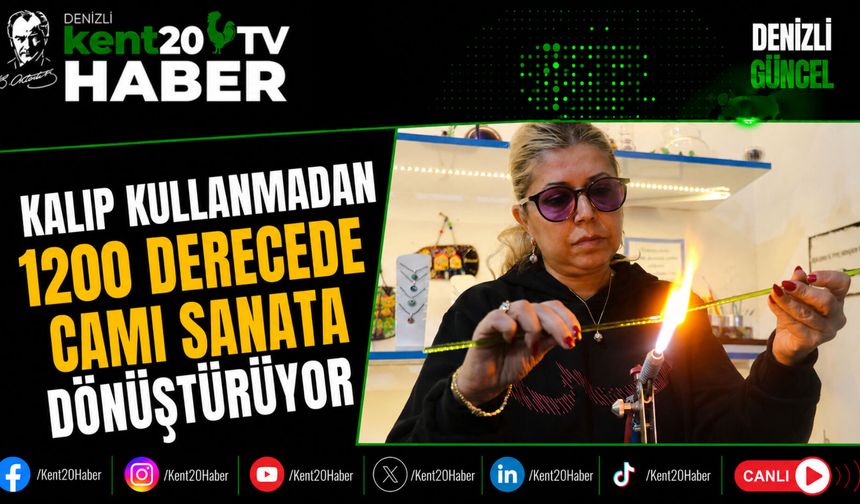 Kalıp Kullanmadan 1200 Derecede Camı Sanata Dönüştürüyor