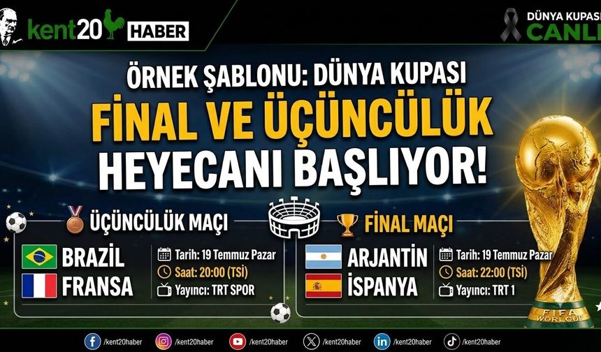 DÜNYA KUPASI'NDA BÜYÜK FİNAL VE ÜÇÜNCÜLÜK HEYECANI!