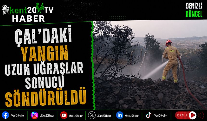 Çal'daki Yangın Uzun Uğraşlar Sonucu Söndürüldü