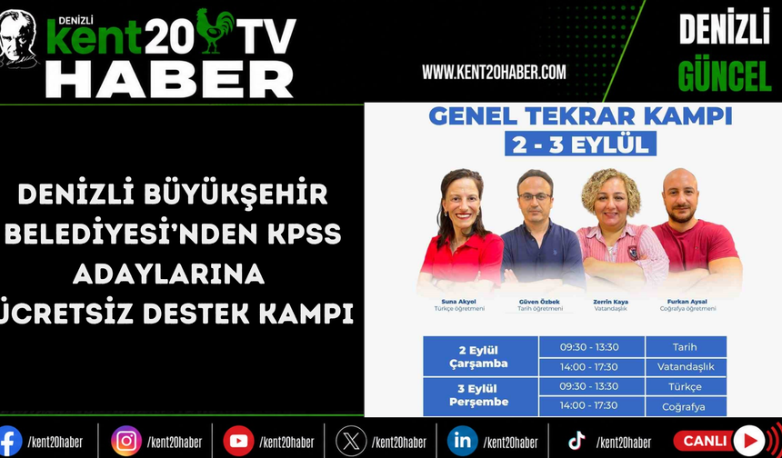Denizli Büyükşehir Belediyesi’nden KPSS adaylarına ücretsiz destek kampı