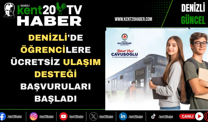 Denizli'de öğrencilere ücretsiz ulaşım desteği başvuruları başladı