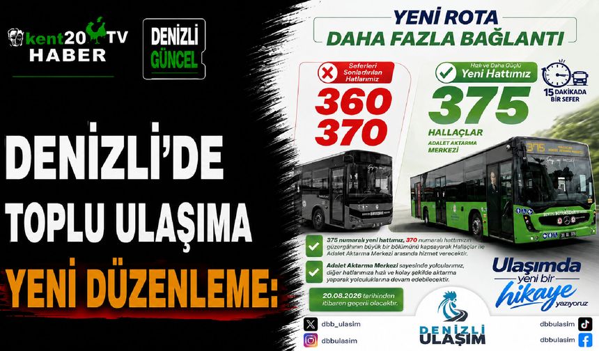 Denizli'de toplu ulaşıma yeni düzenleme