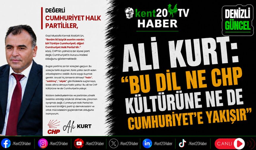 Ali Kurt: "Bu Dil Ne CHP Kültürüne Ne De Cumhuriyet'e Yakışır"