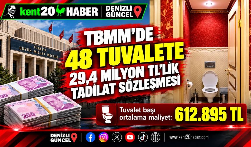 TBMM’DE 48 TUVALET İÇİN 29,4 MİLYON TL’LİK TADİLAT SÖZLEŞMESİ
