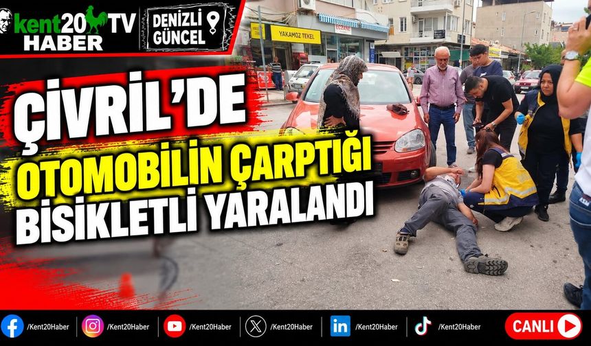 Çivril'de otomobilin çarptığı bisikletli yaralandı