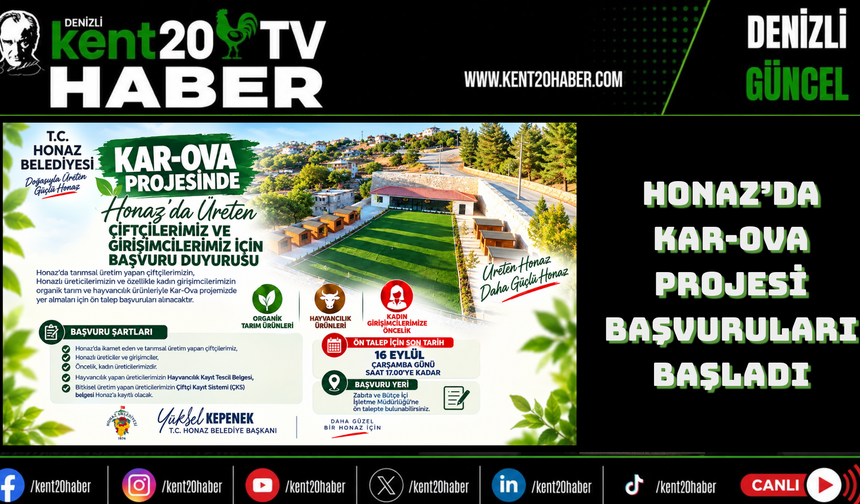 Honaz’da Kar-Ova Projesi başvuruları başladı