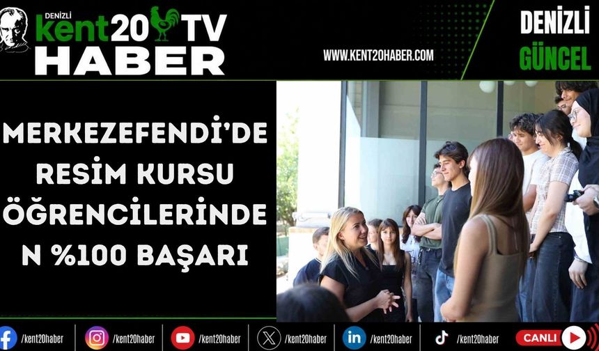 Merkezefendi’de resim kursu öğrencilerinden %100 başarı
