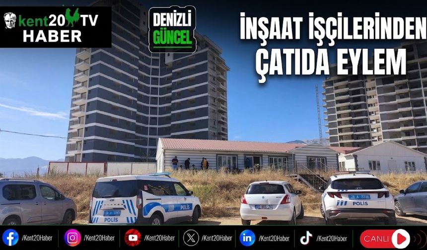 İnşaat İşçilerinden Çatıda Eylem